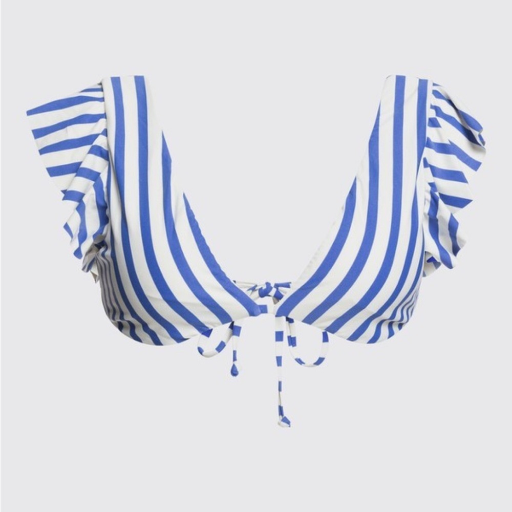 Billabong Blue By U Plunge - Striped Bikini Top for Women large